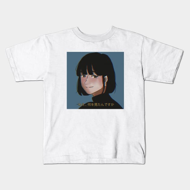 Aesthetic Anime "Short Hair Girl" Kids T-Shirt by aicsthetic